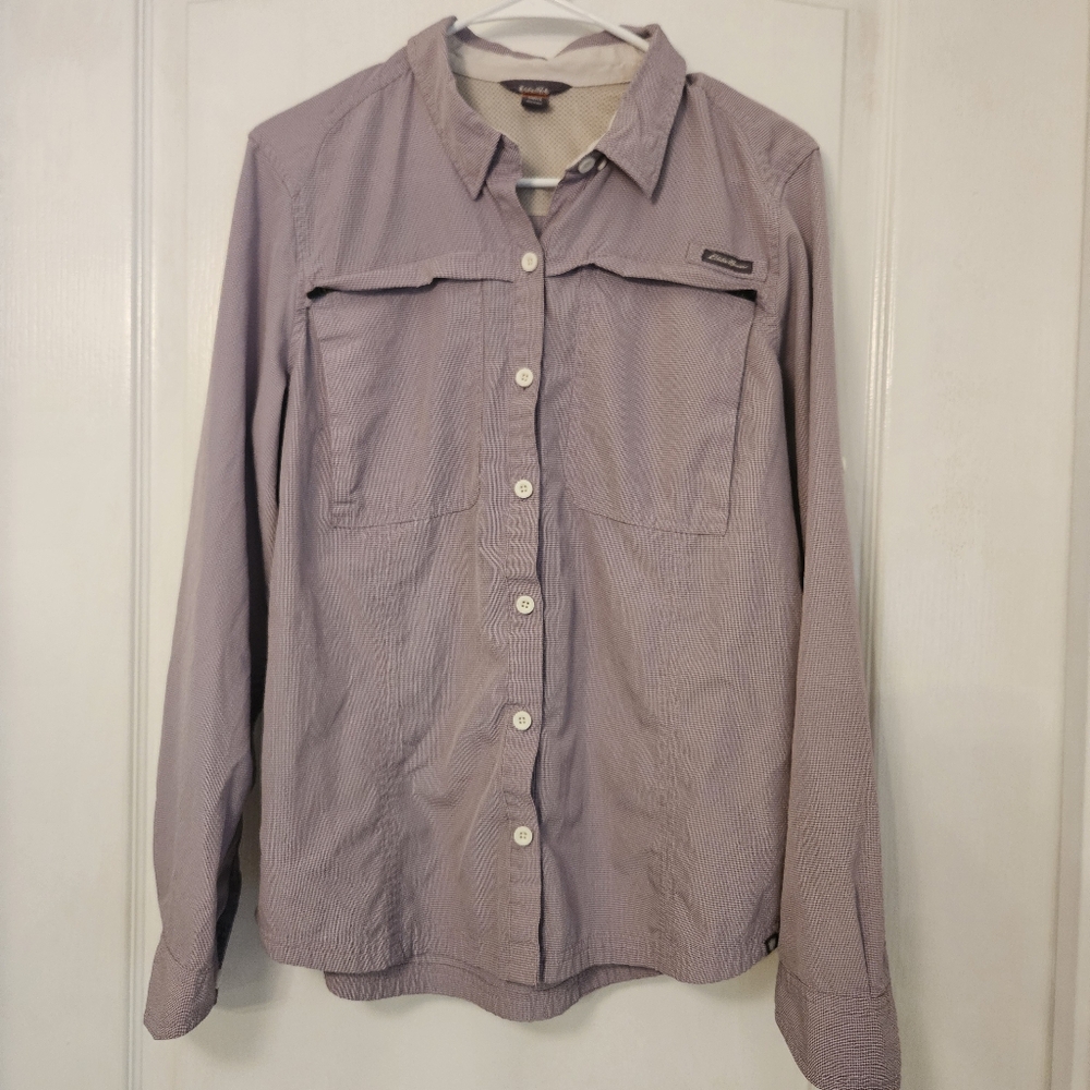 Eddie Bauer Large womans Long sleeve shirt with ventilation and zip pock…